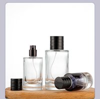 Flacon de parfum personnalisé de 100 ml, rond, vide, avec bouchon doré de luxe, flacon pulvérisateur en verre
