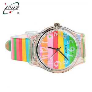 Nuovo orologio <span class=keywords><strong>da</strong></span> <span class=keywords><strong>polso</strong></span> trasparente impermeabile con orologio con stampa arcobaleno - Product Image 6