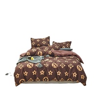 Parure de lit imprimée intelligente en microfibre 100 % polyester 200TC, tissu de maison moderne, toutes saisons, finition sablée