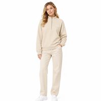 Sudadera con cremallera de un cuarto de cuello, de color liso, estampada, para mujer, con bordado personalizado, de forro polar, oversize, casual, de manga larga