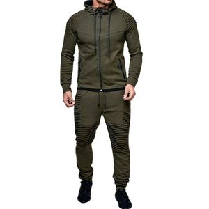 Conjunto Deportivo de Invierno 2025 para Hombre, Corte Regular, Algodón, para Correr al Aire Libre, con Capucha, Color Sólido, Estampado, Ropa Urbana 2 en 1, Venta al Por Mayor - Product Image 1