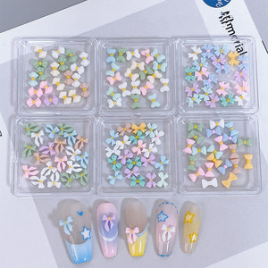 3D Resin <b>Flower</b> & Bow Nail Art Charms Set 6 Grids Transparent Storage Box Spring Summer DIY Nail Decorations for Salon Home - Product Image 3