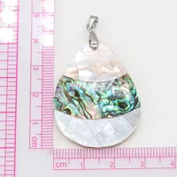 Pendentif en coquille naturelle 50x30mm, nacre et coquille d'ormeau, breloques exquises pour la fabrication de bijoux et accessoires DIY