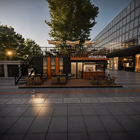 Location de café-restaurant en conteneur personnalisé, maisons modulaires préfabriquées en conteneur, bar et restaurant en conteneur pour le transport