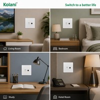 Prise murale Kolani standard britannique, double port Cat6 RJ45 + coaxiale TV, blanc mat, anti-UV, ignifuge, gain de place, pour médias