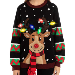 <span class=keywords><strong>Pull</strong></span> de Noël à manches longues pour femme avec lumières, motif <span class=keywords><strong>renne</strong></span> <span class=keywords><strong>moche</strong></span> - Product Image 5