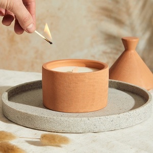 Bougie <span class=keywords><strong>Tajine</strong></span> simple en <span class=keywords><strong>terre</strong></span> <span class=keywords><strong>cuite</strong></span>, pot en argile naturelle, décoration de table - Product Image 3