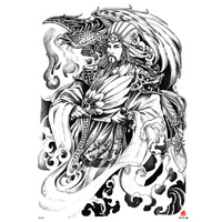 Tatuajes Temporales Grandes de Transferencia de Agua con Diseño de Animal, Dios, Geisha y Corona, de Papel, Ecológicos, Sexys y a la Moda