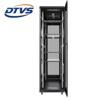 Armoire de serveur 42U 19 pouces en acier laminé à froid SPCC, revêtement poudré noir RAL9005, 3 plateaux, 4 ventilateurs, 1200 mm, réseau de données, en stock