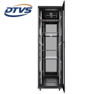 Серверный шкаф DTVS 42U 19 дюймов, сталь SPCC холоднокатаная, порошковое покрытие RAL9005 черный, 3 лотка, 4 вентилятора, 1200 мм, для сетевого оборудования - Product Image 3