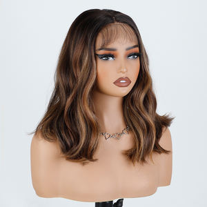 Синтетический парик FREEDOM 13x7 с прозрачной кружевной передней частью, короткий боб, натуральные вьющиеся локоны, для женщин, коричневый, блонд, для косплея - Product Image 2
