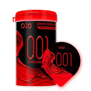 레드 얇은 히알루 론산 통조림 공기 세트 001 초박형 슬리브 커플 섹스 토이 지속 오르가즘 콘돔