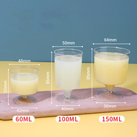 Gobelet à dessert personnalisé en plastique PS de haute qualité, non toxique, écologique, transparent, 5 oz/150 ml, pour mousse, vin, fête
