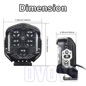 Ovovs OEM 7 inch LED Light Pod với chùm cao Chùm thấp DRL nền <span class=keywords><strong>offroad</strong></span> LED Pod cho trang trại Máy Kéo cày xe tải ATV UTV 4x4 - Product Image 6