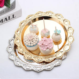 25 كعكة الفضة المطلية بالذهب ، طبق معدني لتزيين غرفة المعيشة الحديثة ، طبق الفنادق لحفلات الزفاف وحفلات الشاي بعد الظهر - Product Image 2