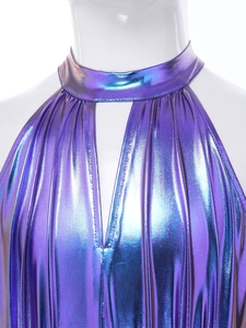 Falda de Baile Metálica con Corte de Campana para Niñas de 6 a 16 Años, Mono de una Pieza para Prácticas de Baile de Salón, Jazz, Actuaciones y Concursos - Product Image 3