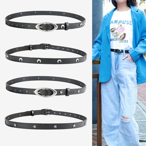 Cinturón <span class=keywords><strong>de</strong></span> Vestir <span class=keywords><strong>de</strong></span> Cuero Negro Vintage para Hombre y Mujer, Estilo Explosión <span class=keywords><strong>de</strong></span> Little Red Book, Decoración <span class=keywords><strong>de</strong></span> <span class=keywords><strong>Estrella</strong></span> <span class=keywords><strong>de</strong></span> Moda, Uso Diario, Material <span class=keywords><strong>de</strong></span> PU, Hebilla <span class=keywords><strong>de</strong></span> Aleación - Product Image 2
