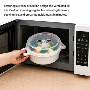 Hardware Tools Durable Microwave Food Steamer Microwave Safe Cooking BPA Free Microwave <b>Container</b> for Vegetables <b>Rice</b> - Product Image 6