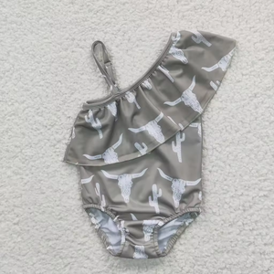 Maillot de bain une pièce pour petite fille, imprimé vache et tournesol, collection boutique été - Product Image 4