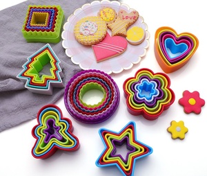 Colorful Plastic Cookie <b>Cutter</b> Set Multi‑Shape Heart Star Christmas Tree Gingerbread <b>Man</b> Fondant Biscuit Molds Baking Tools - Product Image 1