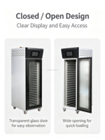 Machine de Fermentation Réfrigérée pour Pains avec Humidificateur, Réfrigérateur de Fermentation pour Pâte