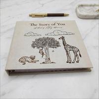 Journal de grossesse personnalisé, livre de souvenirs pour bébé, couverture en cuir, reliure à point de selle, impression de logo en feuille métallisée, cadeau souvenir