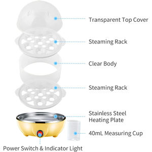Electrodomésticos de Cocina, Mini Cocedor de Huevos Automático Portátil, Hervidor de Huevos Eléctrico, Vaporera de Huevos - Product Image 4