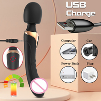 AOLAN Doppelkopf AV-Stab Großer Leistungsstarker Vibrator mit Doppelmotor Silikon-Stab G-Punkt-Massagegerät 10-fach Vibrator für Paare Stimulator