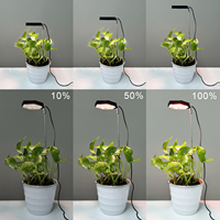 Liweida USB 6-Watt Hexagonal Dimmer LED Luz de cultivo de interior Rojo Blanco Espectro completo Maceta Lámpara de planta IP44 3/9/12H Temporizador para