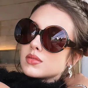 2024 Unique Patchwork Green Red Round Sunglasses For Women New Fashion Double Colors Sun Glasses Female Chic Eyewear Party Uv400