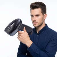 Lecteur de codes-barres laser 1D filaire, scanner de codes-barres robuste mains libres avec support réglable