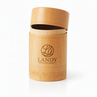 Boîte à thé en bambou naturel de qualité supérieure avec logo personnalisé, emballage de thé en bois cylindrique durable pour boîte cadeau professionnelle