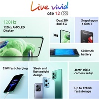Teléfono Inteligente Original Note 12 5G al por Mayor, Octa Core HD LED 120Hz, Carga Rápida de 33W, 8+256GB, Android
