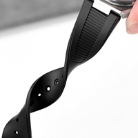 Bracelet de montre en fluororubber souple de gros de l'usine Jettda, bracelet de montre en caoutchouc FKM pour montre Patak -Philipe Nautilus 25 mm
