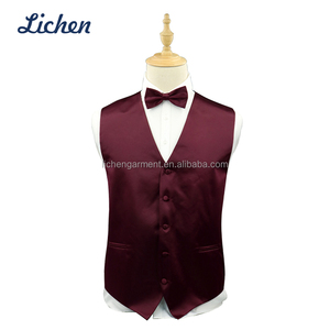 Set da Uomo in Due Pezzi per Matrimonio, Vendita Calda, Gilet <span class=keywords><strong>e</strong></span> <span class=keywords><strong>Papillon</strong></span> in Tinta Unita - Product Image 4