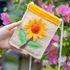 Bolso Bandolera Mini de Lufa Ecológico con Flores para Mujer y Niña, Estilo Campestre, para Teléfono Móvil, Venta al por Mayor - Product Image 6