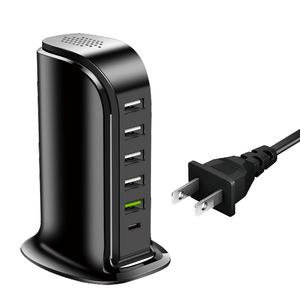Cargador USB Tipo-C Inteligente de 6 Puertos y 40W, Alta Eficiencia, Estilo Velero, Carga Rápida, Multifunción, Material ABS <span class=keywords><strong>para</strong></span> Auriculares - Product Image 5