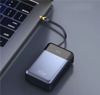 Cargador Portátil de 65W, Batería Externa de Alta Capacidad de 20000mAh con Pantalla LED y Cable Integrado para Laptop, Teléfono, Notebook, Viajes