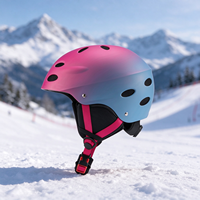 Casque de ski pour adulte, casque de snowboard, casque de sécurité pour sports de neige de couleur dégradée avec sangle pour masque de ski pour le ski en plein air en hiver
