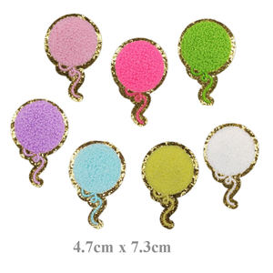 Offre Spéciale belle couleur fer sur or paillettes serviette Chenille château ballon couronne nœud papillon patchs pour enfants vêtements - Product Image 6