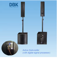 Système Sonore DBK 4 Colonnes Pro 12 Pouces, Caisson de Basses Amplifié, Système de Sonorisation Actif pour Concerts et Événements