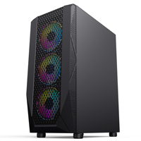 Ruix K327 Stylist ATX Mid Tower Computer Case PC de jeu haute Performance avec panneau latéral gauche Filtre anti-poussière en verre trempé