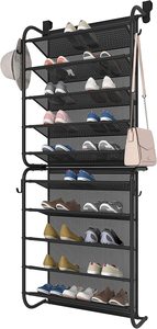 Hàng Mới Về Giá Để Giày Đen Treo Cửa 10 Tầng Giá Xếp Giày Bằng Sắt Đơn Giản - Product Image 5