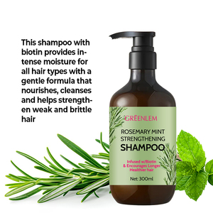 <span class=keywords><strong>Shampoo</strong></span> à la menthe et au romarin biologique, vente chaude, infusé à la biotine, hydratant, antipelliculaire, nettoie, renforce les cheveux faibles et cassants, 300 ml - Product Image 5