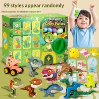 Machine à capsules en plastique pour jouets dinosaures de dessin animé, à double jeu deux-en-un, avec fonction de tirage surprise et boîte mystère, pour cadeaux promotionnels transfrontaliers
