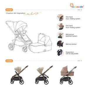 Passeggino Pieghevole Automatico 2 in 1 per Neonati e Bambini, <span class=keywords><strong>Seggiolino</strong></span> Auto Portatile, Carrozzina da Viaggio - Product Image 3