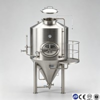 Tanque de Fermentación de Alcohol y Licores de Acero Inoxidable con Camisa de Enfriamiento, Equipo de Destilación de Cerveza Controlado por PLC, 200L-1000L