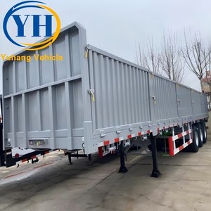 Remorque latérale de 50 tonnes à <span class=keywords><strong>vendre</strong></span> avec suspension sur bogies |   Remorque de camion à plateau basculant à 2 essieux, remorque de transport de marchandises à 3 essieux - Product Image 6