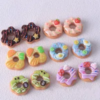 Nouveaux mini-donuts en résine Kawaii à dos plat, cabochons, pièces décoratives, matériaux, breloques décoratives pour scrapbooking, accessoires pour loisirs créatifs et scrapbooking