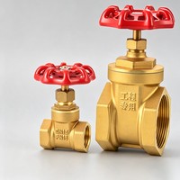 Válvula de Compuerta Manual de Latón Roscada NPT/BSPT de 1/2"-4" para Agua, Aceite y Gas con Vástago Ascendente y Volante Rojo para Tuberías Industriales y de Plomería
